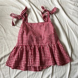 Picnic Red Bow Blouse Madewell